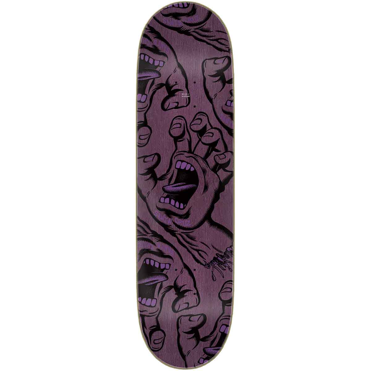 Santa Cruz Crowded Hand 8.5 Skateboard Deck Top