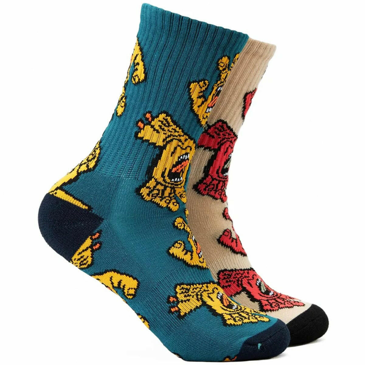 Santa Cruz - Crowded Hand Crew 2 Pack Youth Socks.