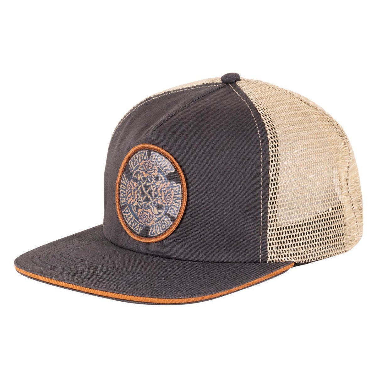 Santa Cruz - Dressen Evo Roses Patch Trucker Cap Off Black - detail view