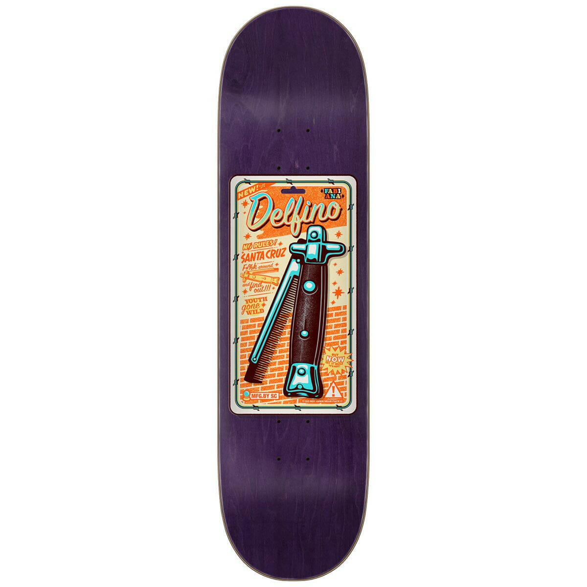 Santa Cruz - Fabiana Delfino Switchblade Comb 8.25 Skateboard Deck.