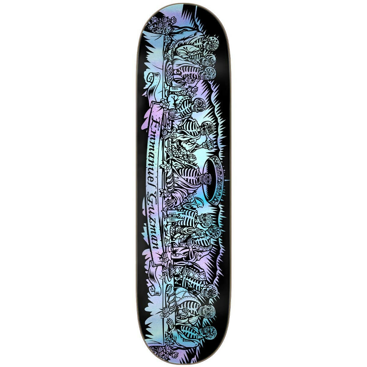 Santa Cruz - Emmanuel Guzman 20 Years Dining With The Dead 8.27 Skateboard Deck.