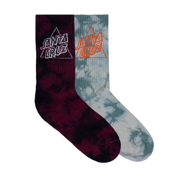 Santa Cruz - Not a Dot Youth Socks Maroon Tie Dye/Slate Tie Dye.