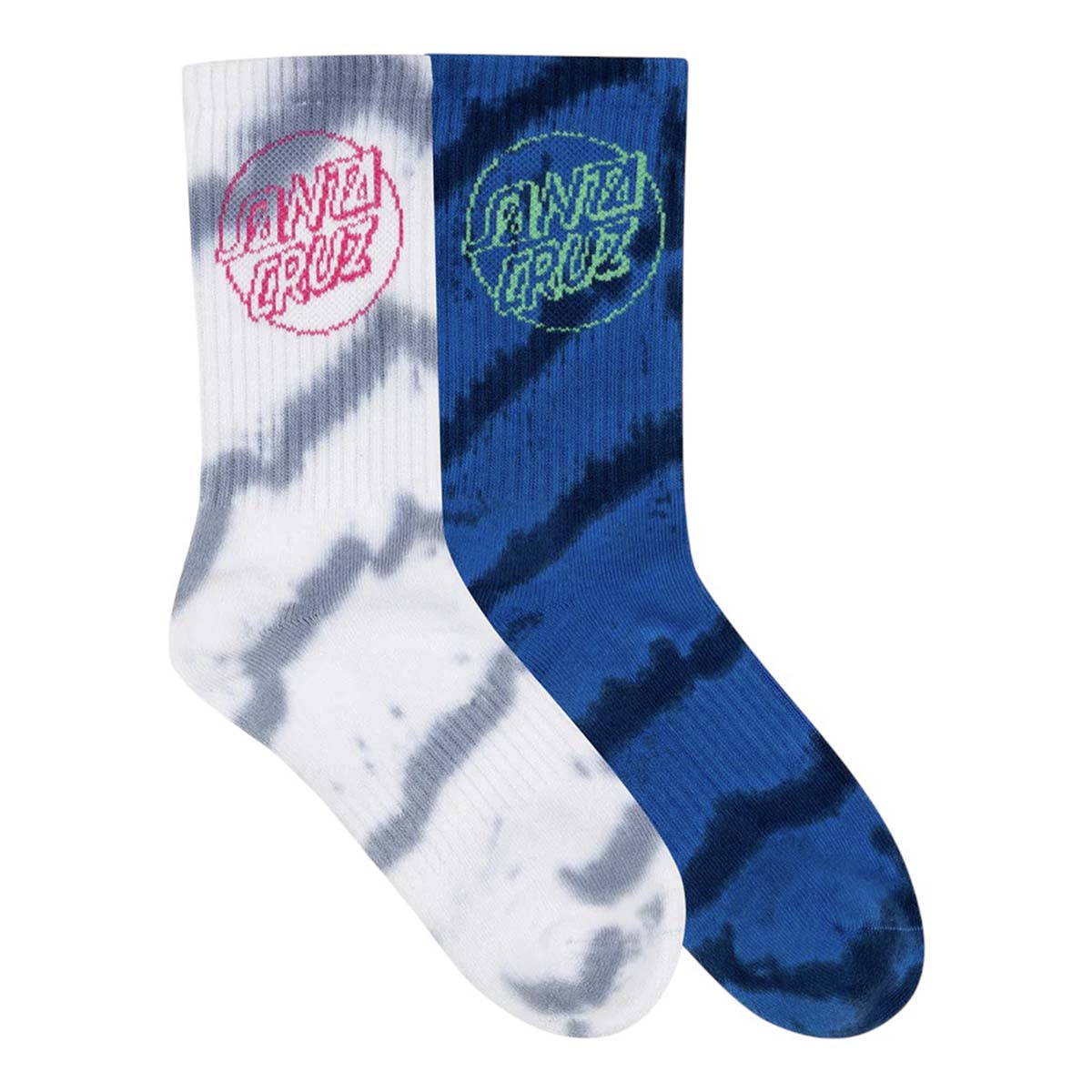 Santa Cruz Opus Dot Youth Socks Blue/Green Tie Dye