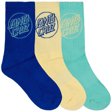 Santa Cruz - Opus Dot Youth Socks Cobalt/Butter/Teal.