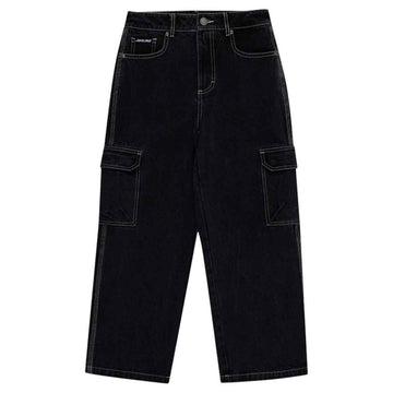 Santa Cruz Reverse Dot Patch Youth Cargo Jeans Washed Black