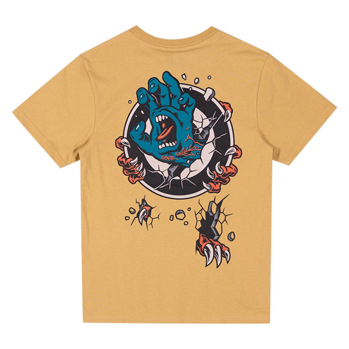 Santa Cruz - Roskopp Screaming Target Centre Youth Tee Tan - back view