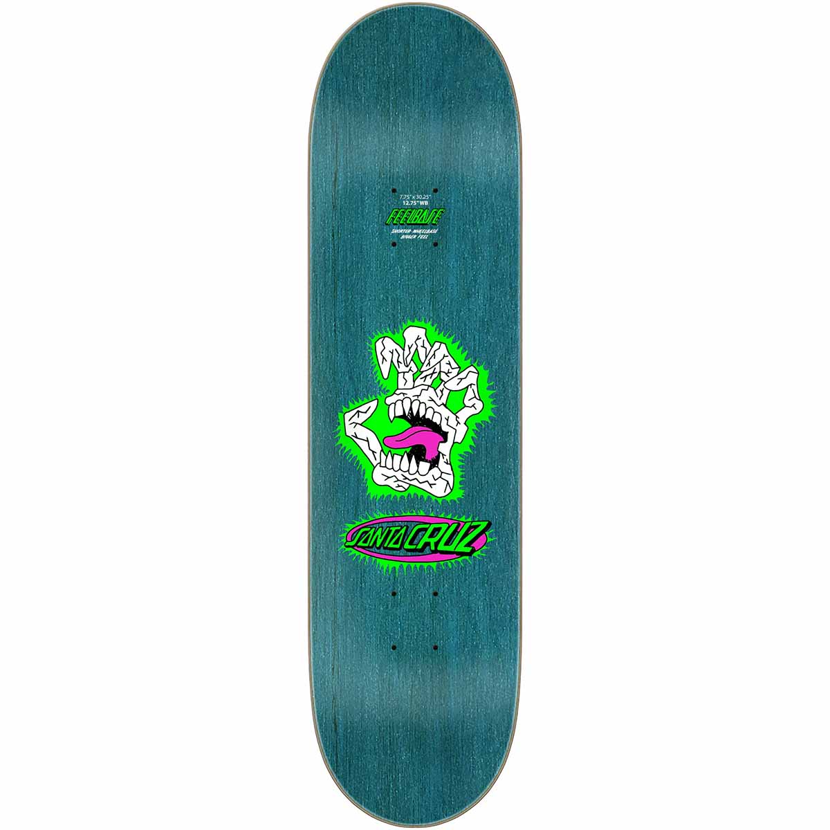 Santa Cruz Scribble Head FeelBase 7.75 Skateboard Deck Top