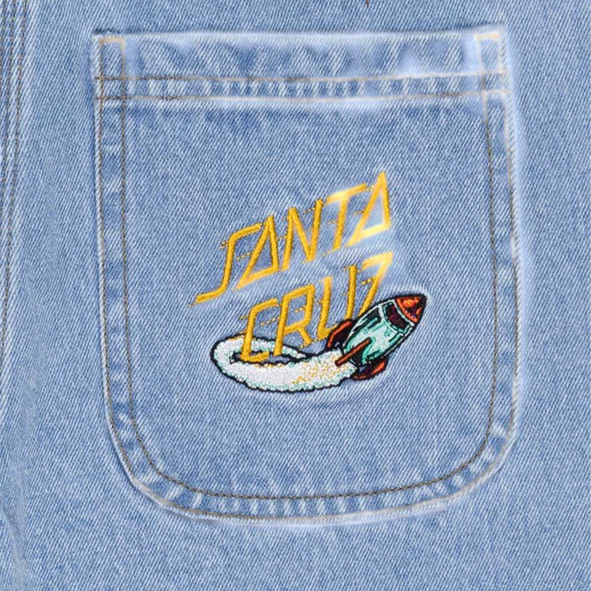 Santa Cruz - Space Rocket Stack Youth Shorts Mid Blue.