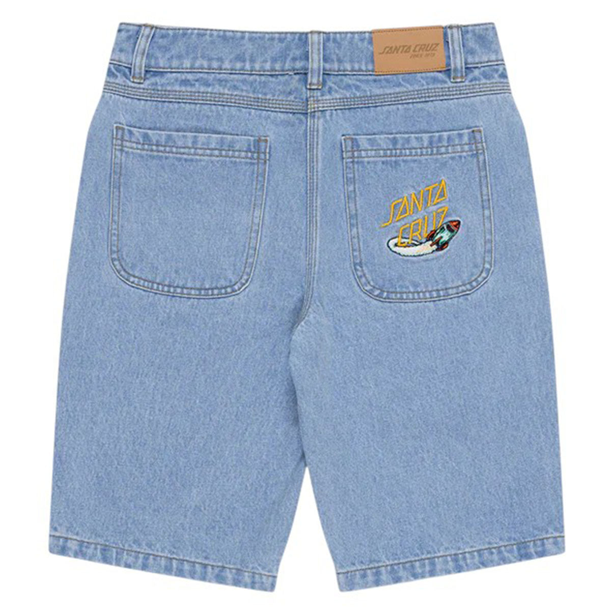 Santa Cruz - Space Rocket Stack Youth Shorts Mid Blue.