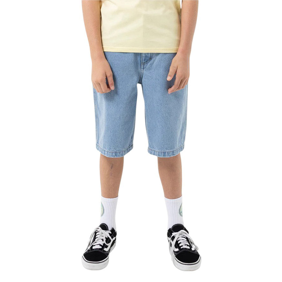 Santa Cruz - Space Rocket Stack Youth Shorts Mid Blue.