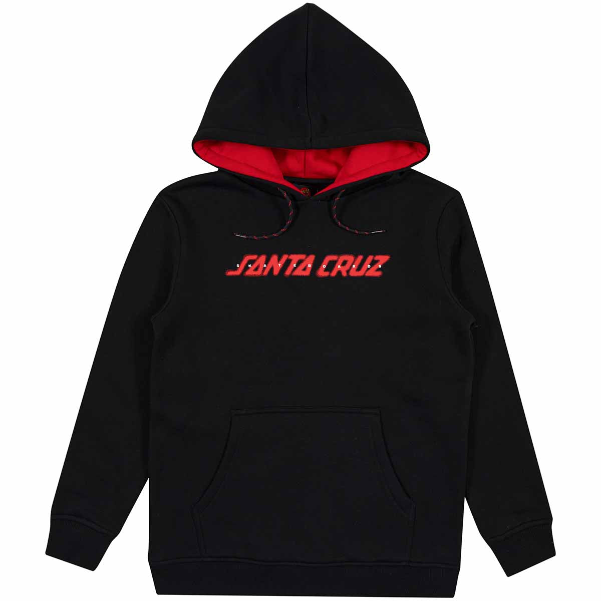 Santa Cruz Spray Strip Front Youth Hoodie Black Front