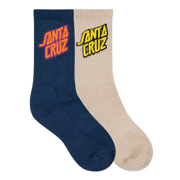 Santa Cruz Summer 76 Stack Youth Socks Dark Blue/Natural