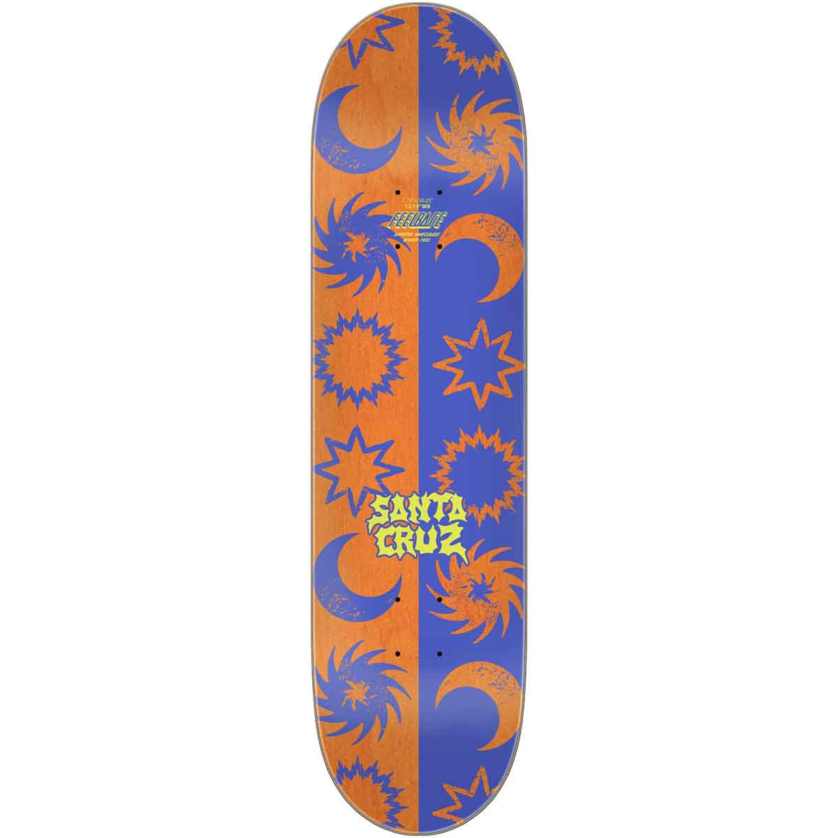 Santa Cruz Sun Stamp FeelBase 7.75 Skateboard Deck Top