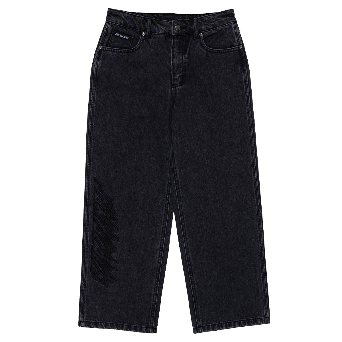 Santa Cruz - Twin Flamed Dot Youth Jeans Washed Black.
