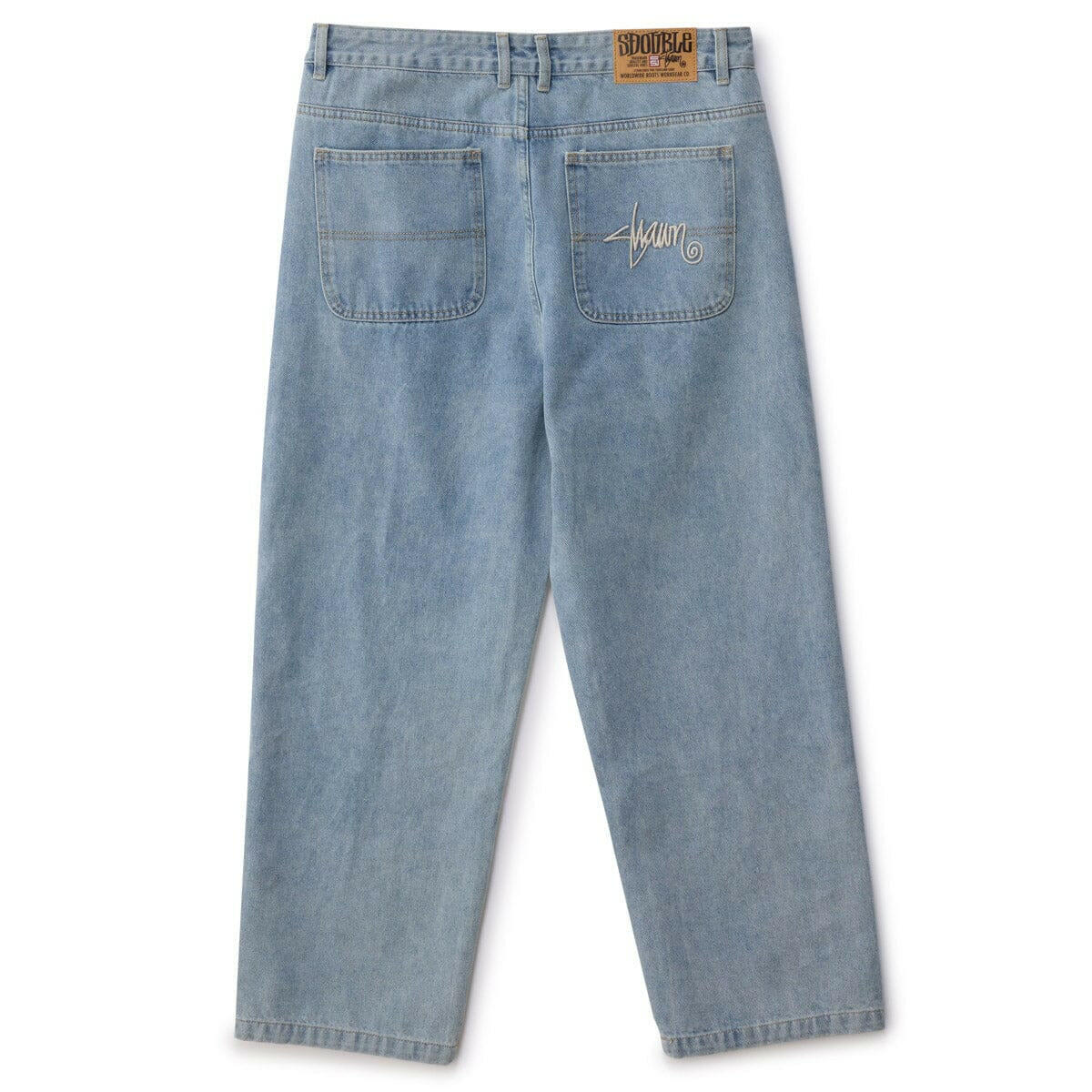 S/Double - Emb Denim Standard Jeans Fade Wash.