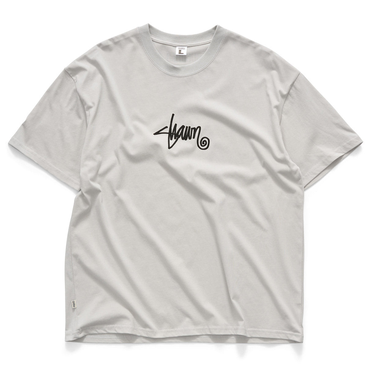 S/Double Small Stock Tee Pigment Rock Grey Front
