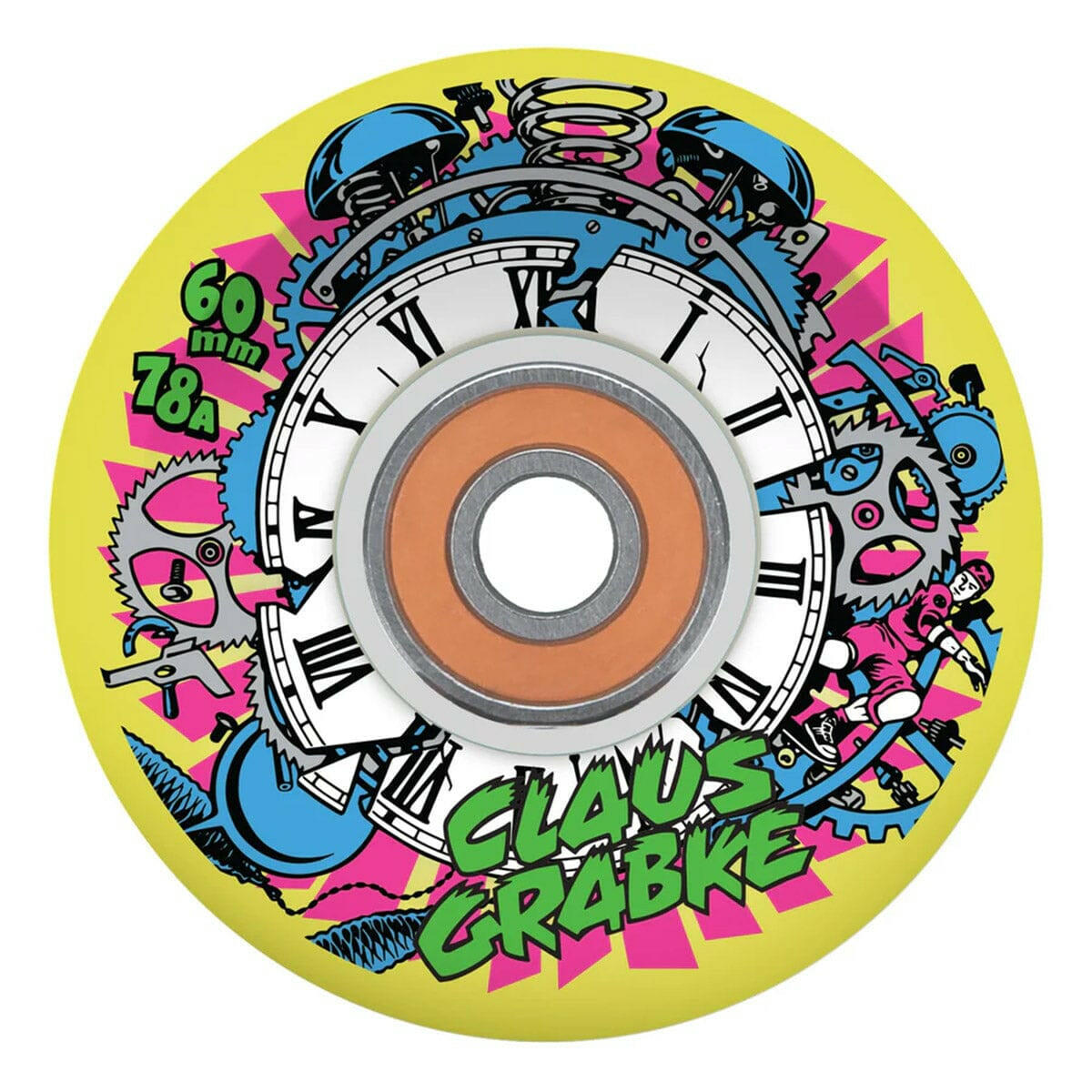 Slime Balls - Grabke Exploding Clock Light Ups 60MM 78A Skateboard Wheels.
