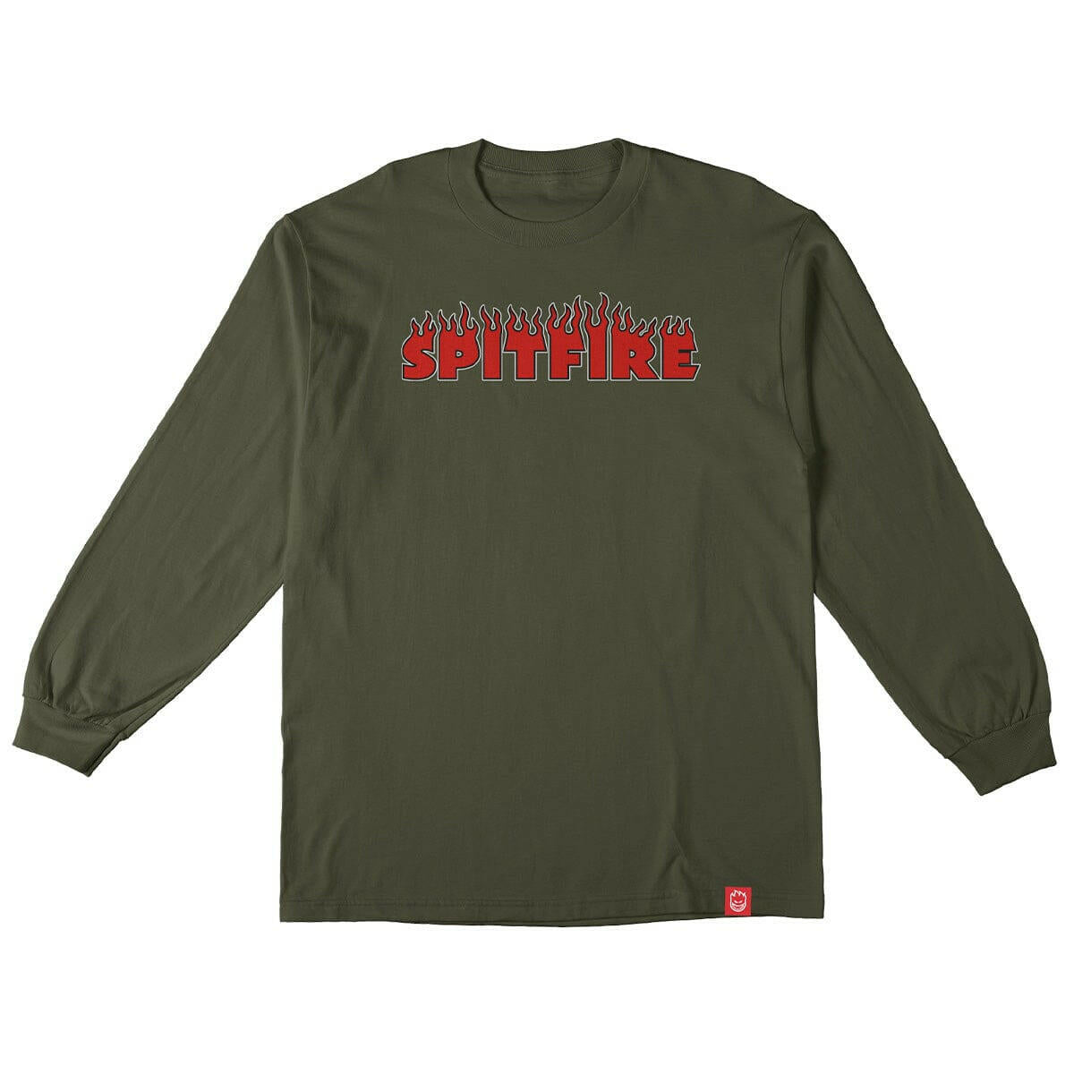 Spitfire - Demon Script L/S Tee Military Green.