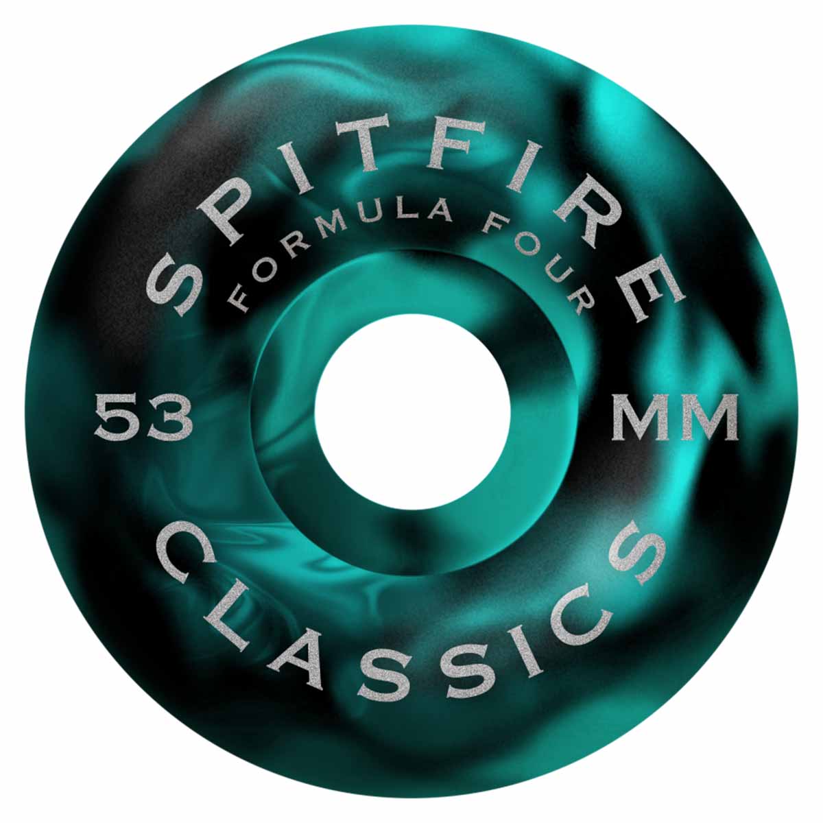 Spitfire F4 Floral Teal Classic 53MM 99A Skateboard Wheels Back
