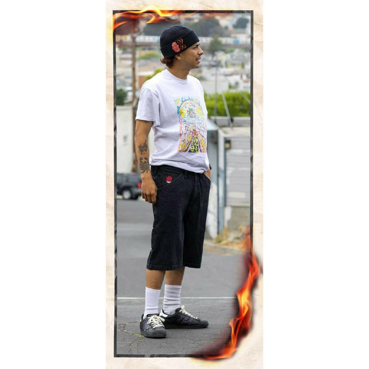 Spitfire - Bighead Fill Denim Shorts Washed Black.