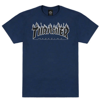 Thrasher - Flame Tee Navy/Black.