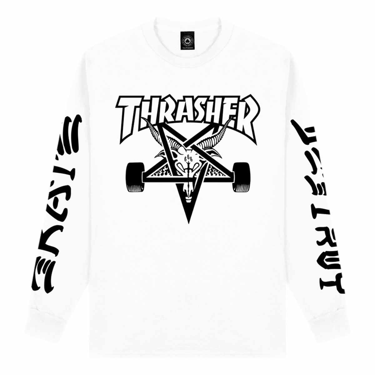 Thrasher Goat Destroy Longsleeve Tee White