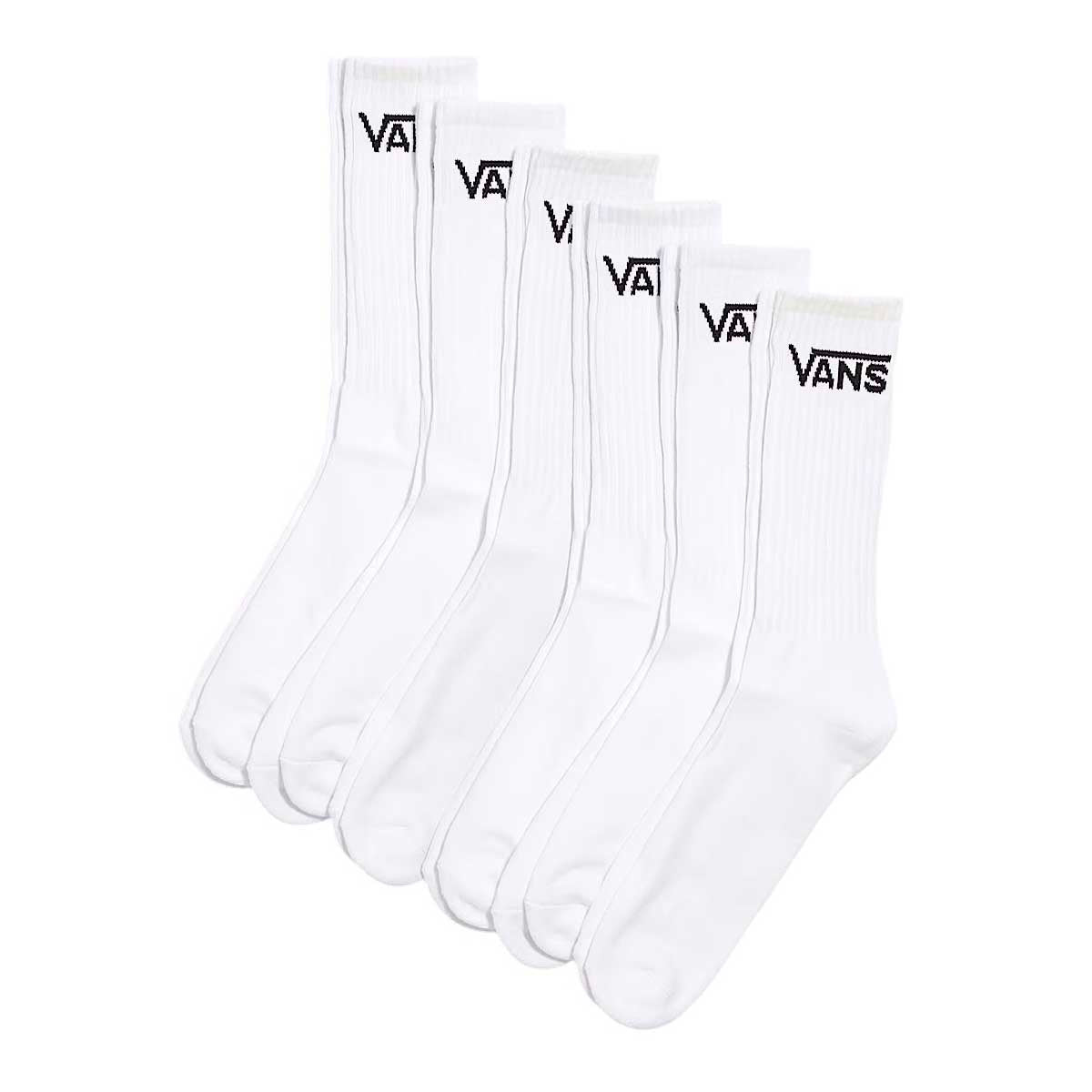 Vans Classic Crew 6 Pack Socks White
