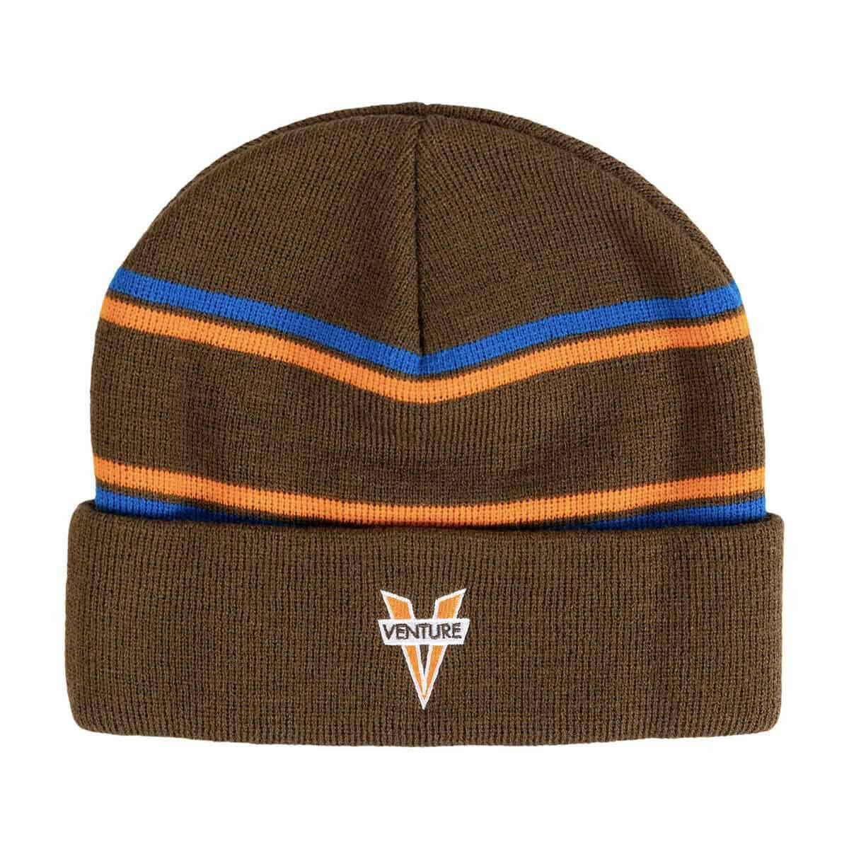 Venture - Heritage Cuff Beanie Brown/Orange/Blue.