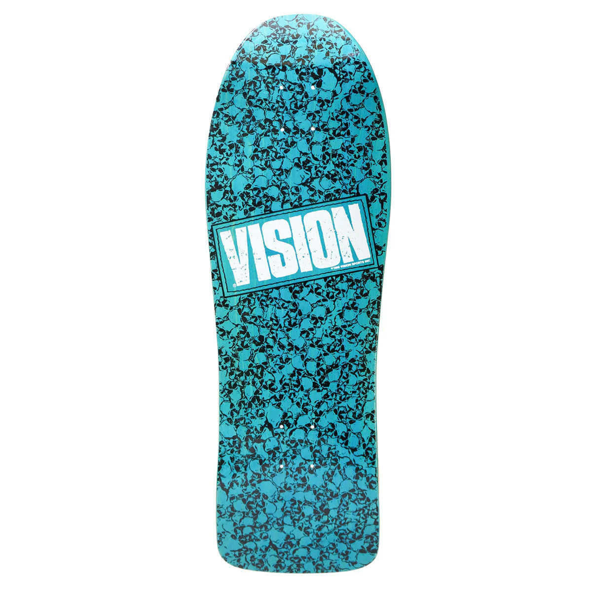 Vision - Punk Skull Modern Concave Turquoise 10.0 Reissue Skateboard Deck.