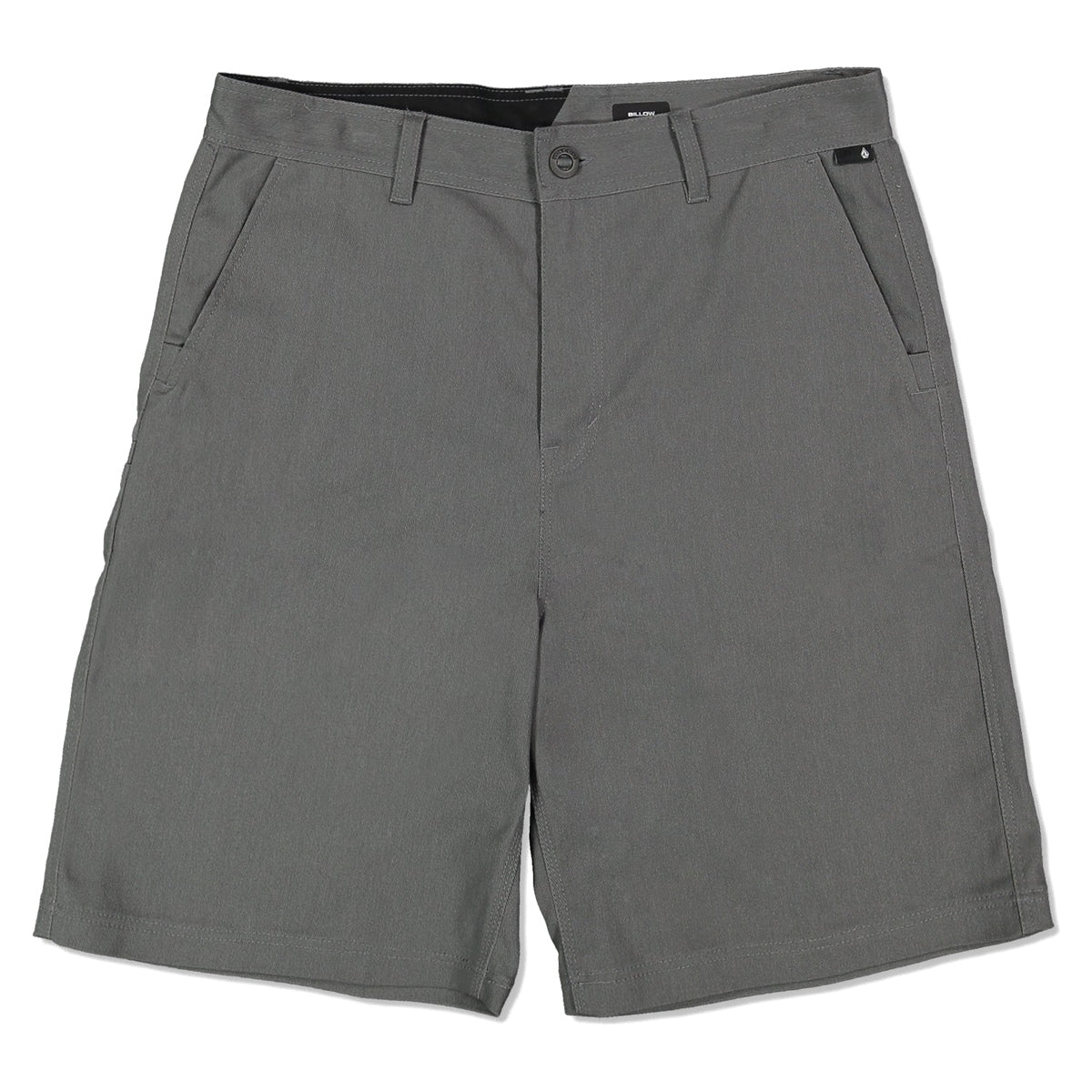 Volcom Billow Chino Shorts Pewter grey front flat lay