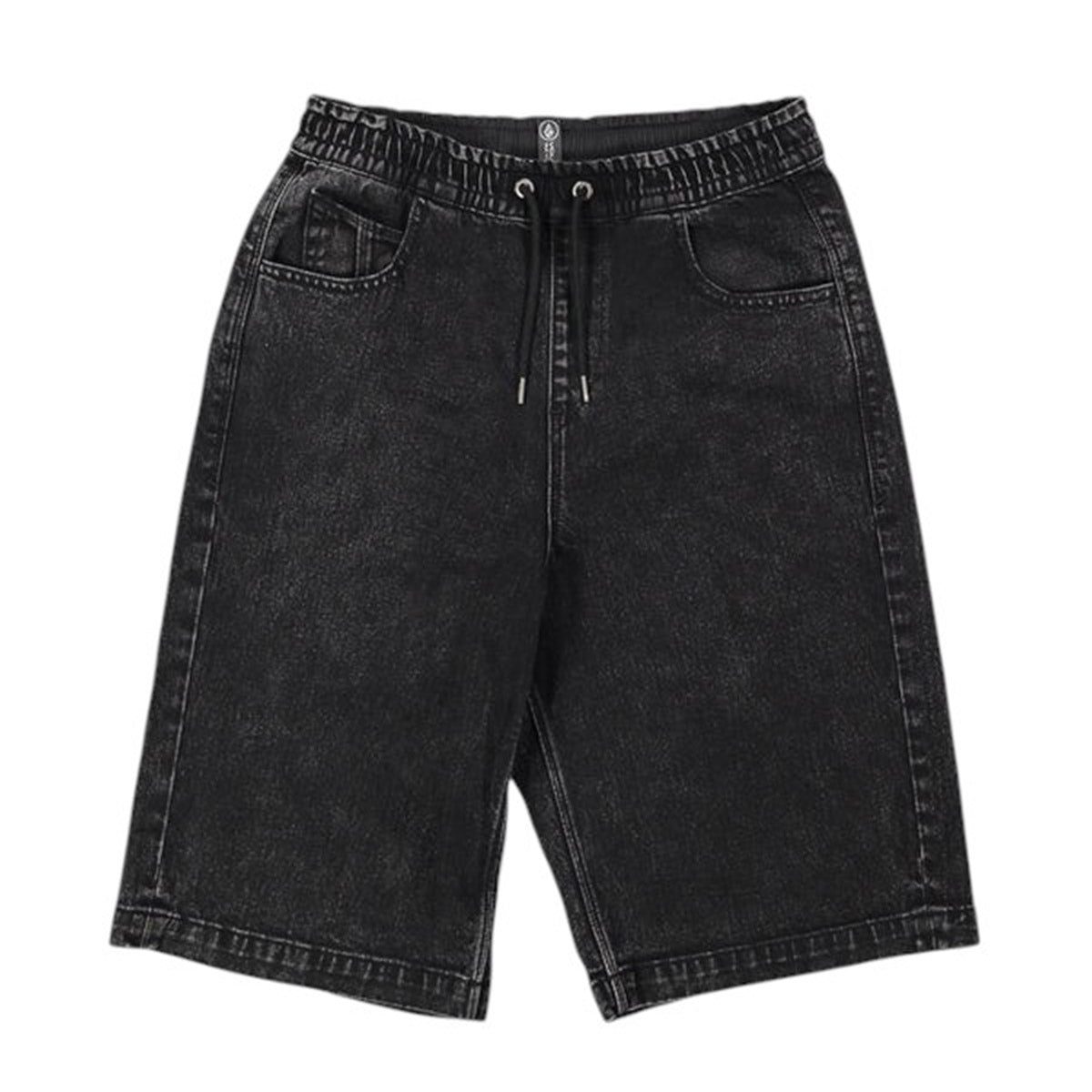 Volcom Freazy Loose Denim Youth Shorts Blackity Black Front