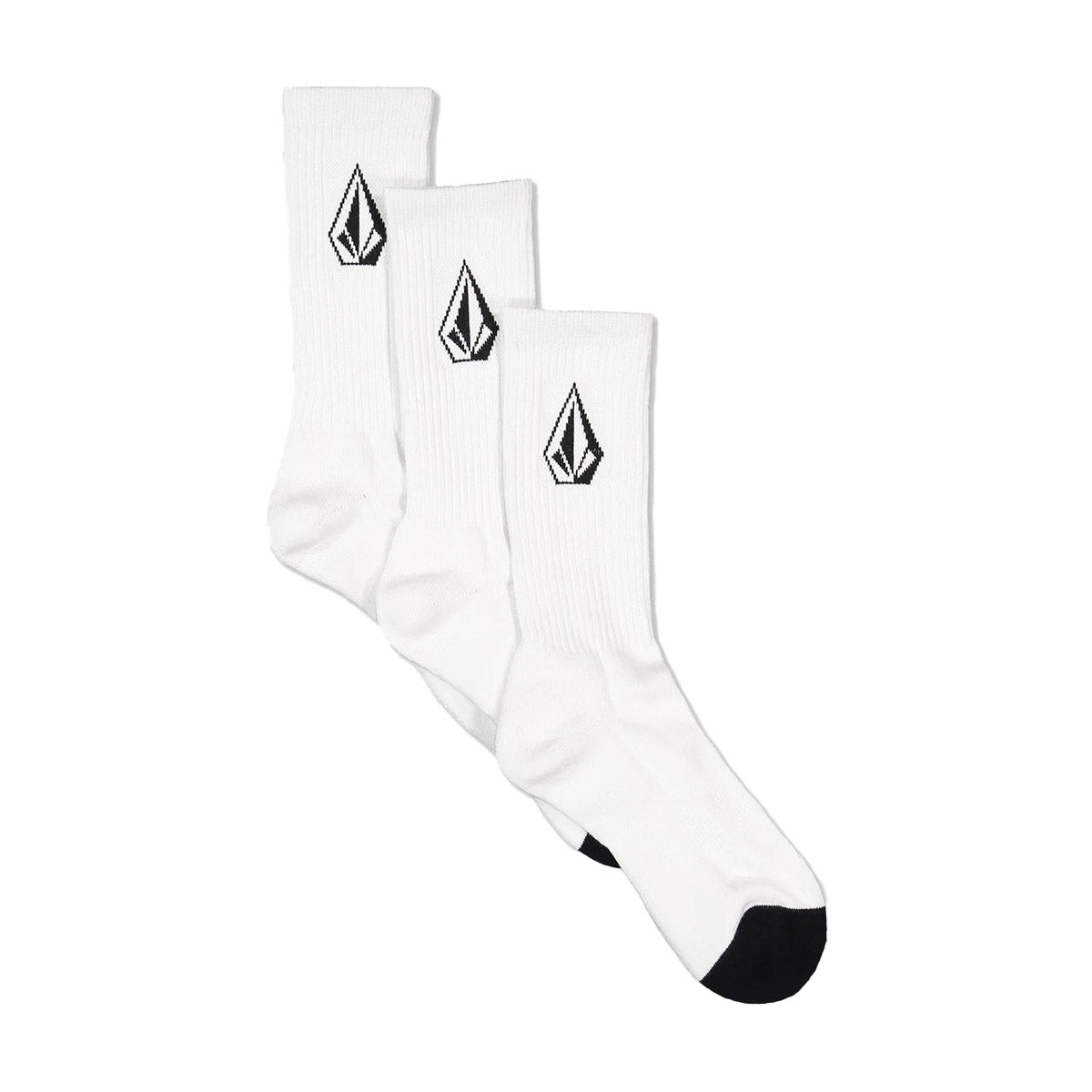 Volcom Full Stone 3 Pack Mens Socks White