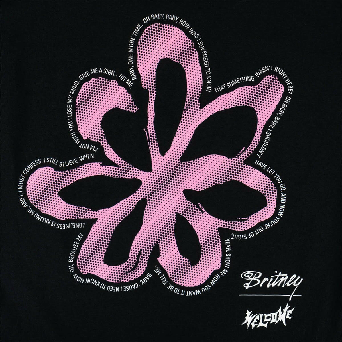 Welcome - Britney Spears Flower Tee Black.