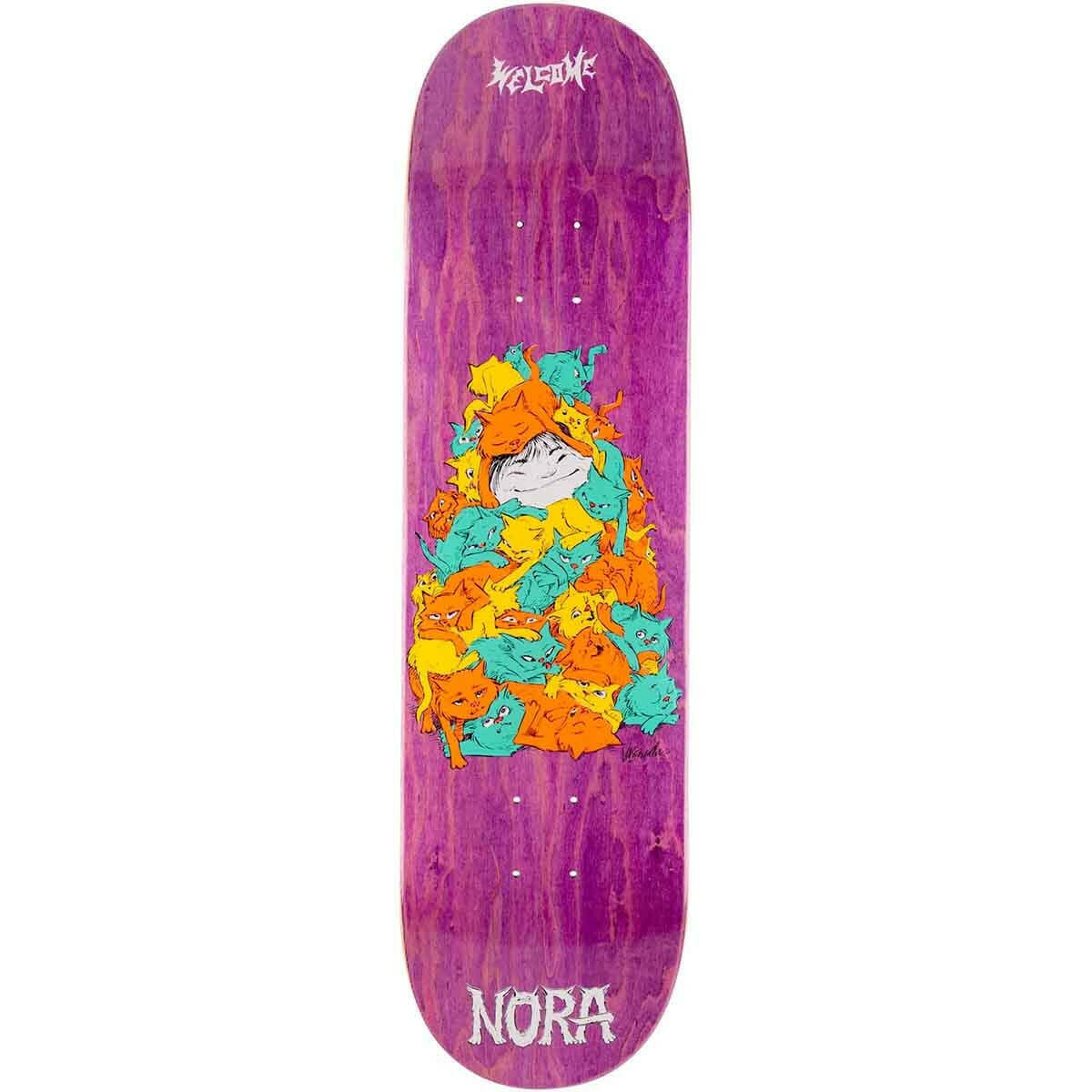 Welcome - Nora Vasconcellos Purr Pile Pink 7.75 Skateboard Deck.