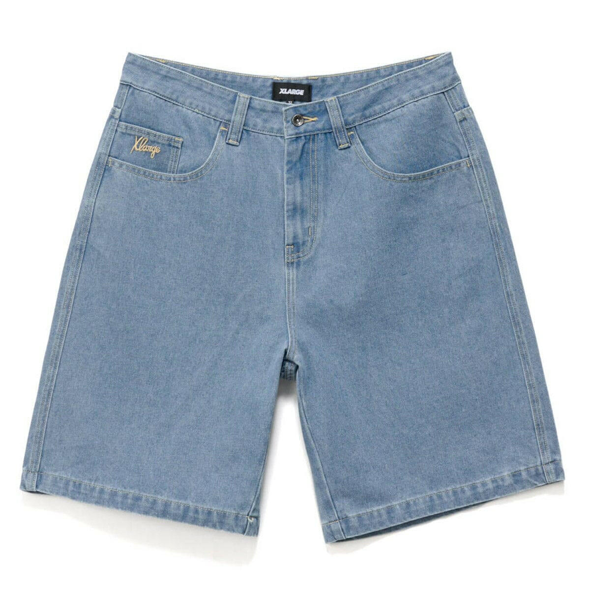 XLarge - Folded Crown Bull Denim Shorts Mid Blue.
