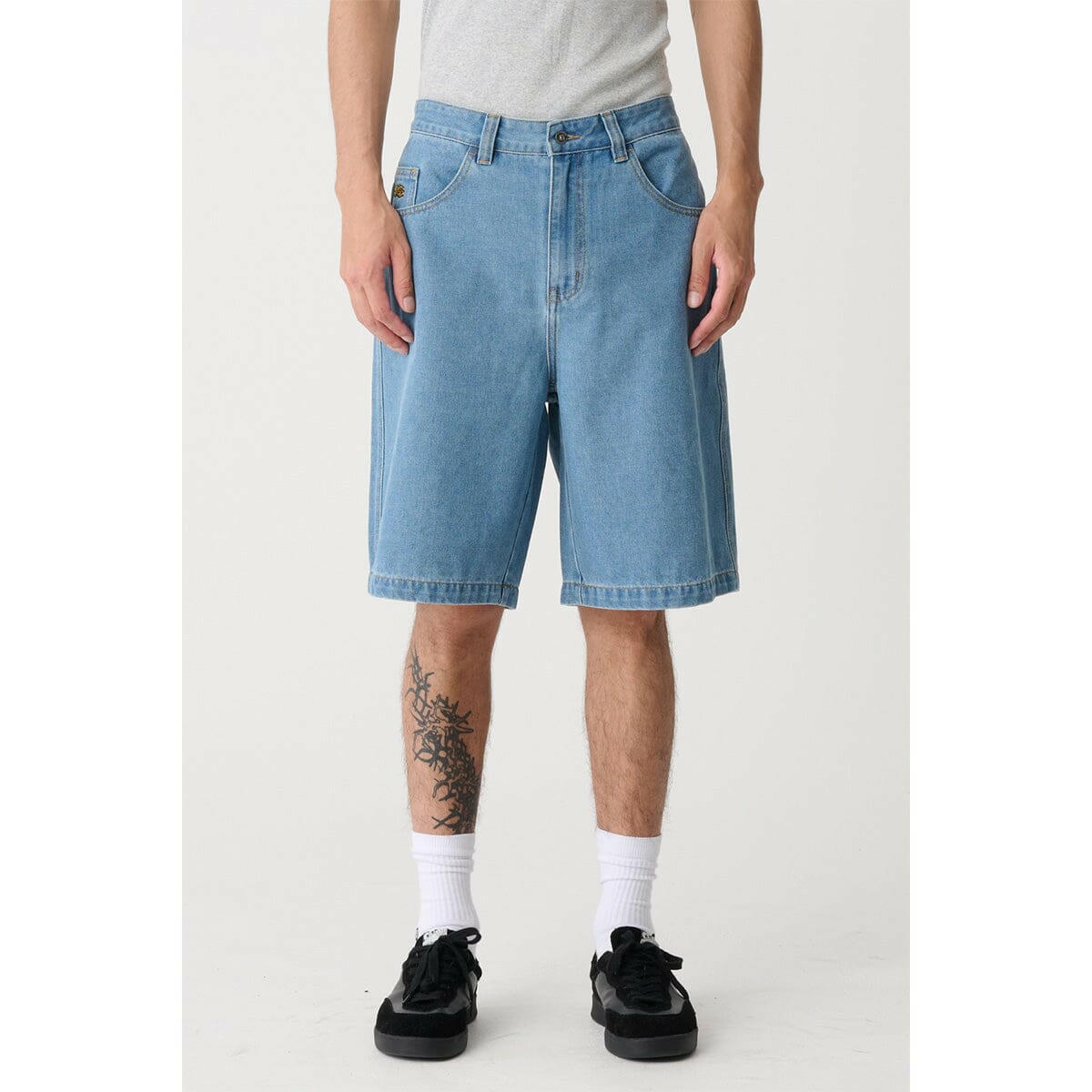 XLarge - Peace Man Bull Denim Shorts Mid Blue Denim.