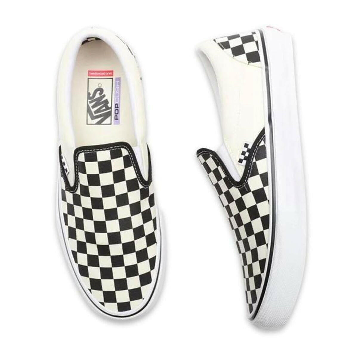 Vans - Skate Slip On Checkerboard Shoes Black/Off White.