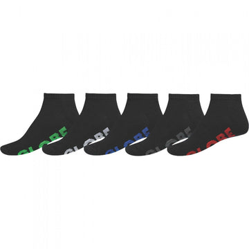 Globe - Stealth Ankle Socks Black 5 Pack.