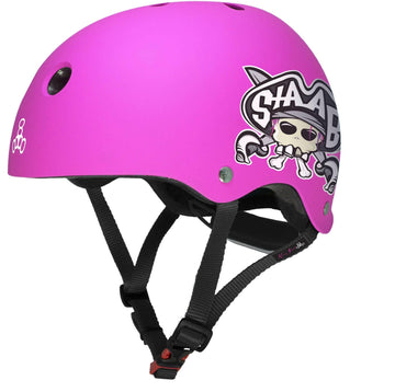 Triple 8 - Lil 8 Certified Staab Edition Youth Helmet Neon Pink Rubber.