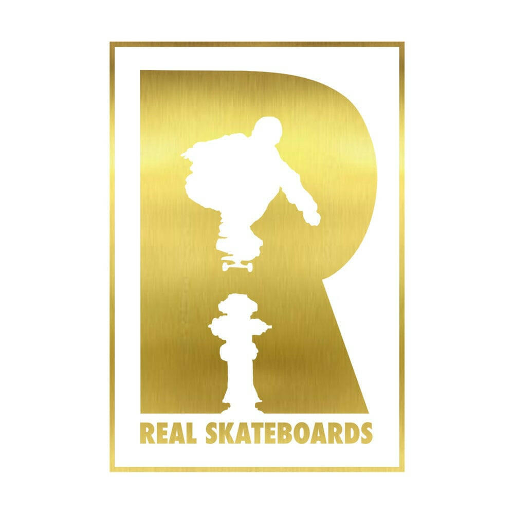 Real - R Logo Foil Cream 3.5" Sticker.