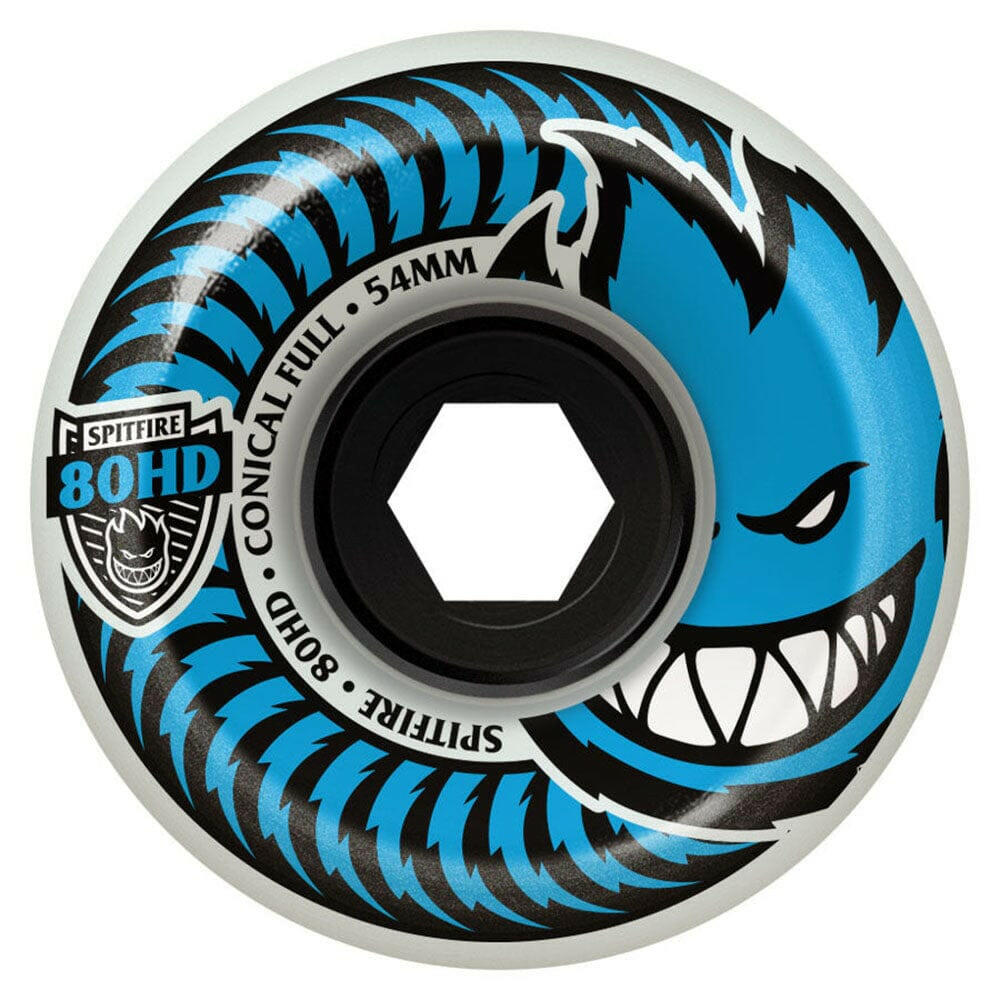 Spitfire - Conical Full Clear 56MM 80HD Skateboard Wheels.