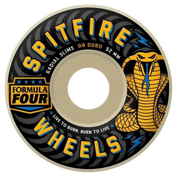 Spitfire - Formula 4 Radial Slim 51MM 99D Skateboard Wheels.