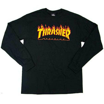 Thrasher - Flame Logo L/S Tee Black.