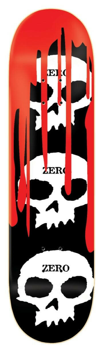 Zero - 3 Skull Blood 8.0 Skateboard Deck.